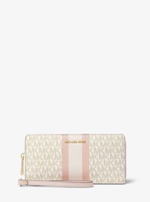 Product Jet Set Logo Stripe Continental Wristlet