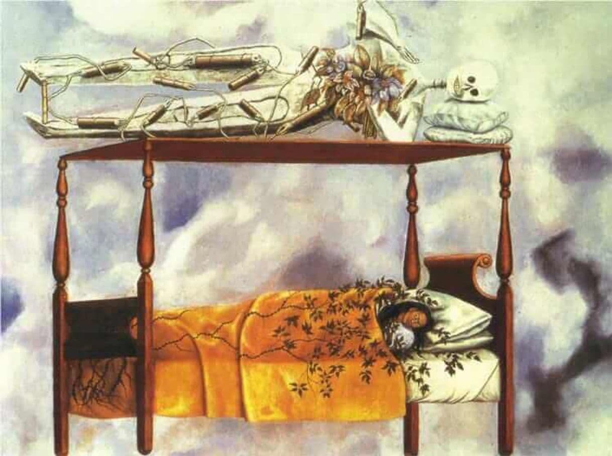 Moda The Dream (The Bed), 1940 - by Frida Kahlo