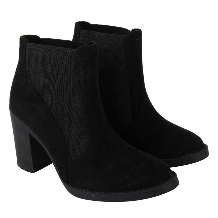 Fashion Panelled Booties Pretas