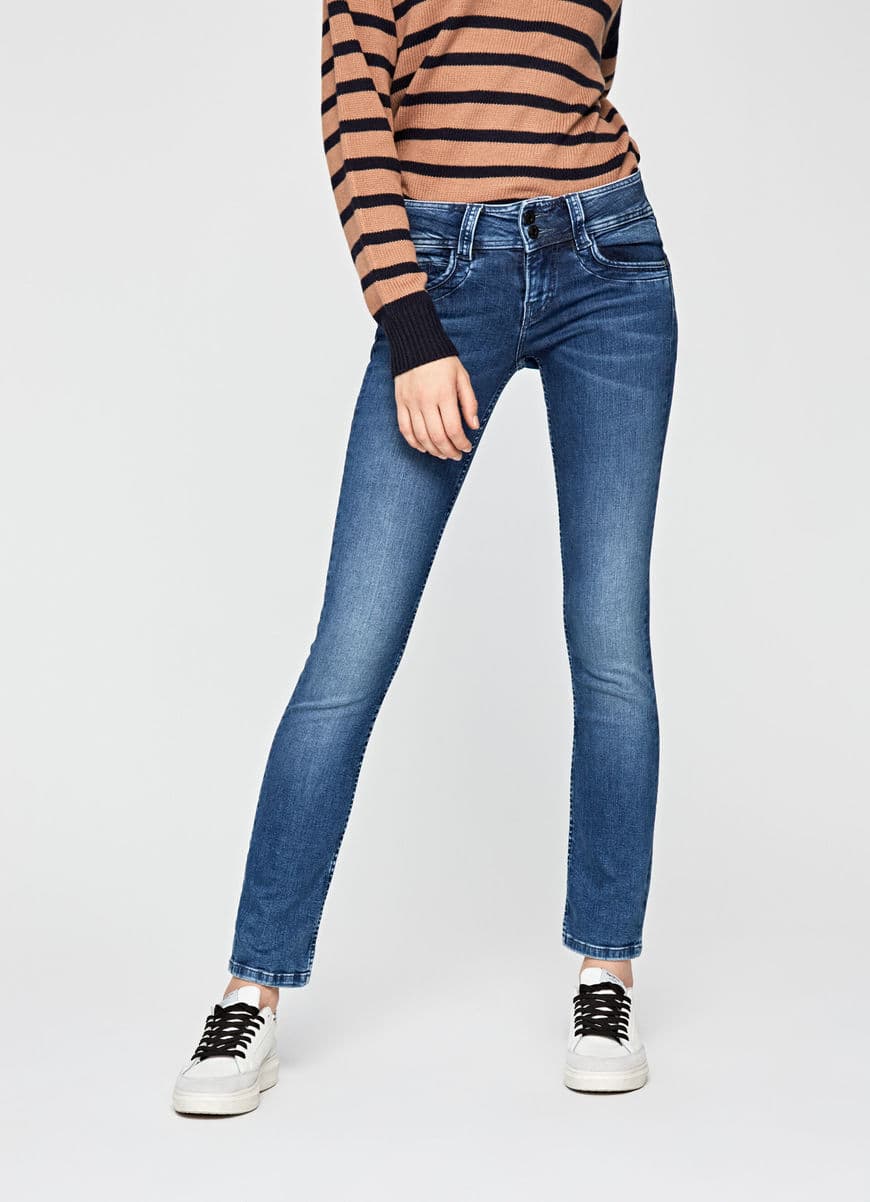 Product Gen straight fit mid waist jeans