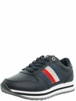 Moda Tommy Hilfiger Tommy Retro Crystal Sneaker, Zapatillas para Mujer, Azul