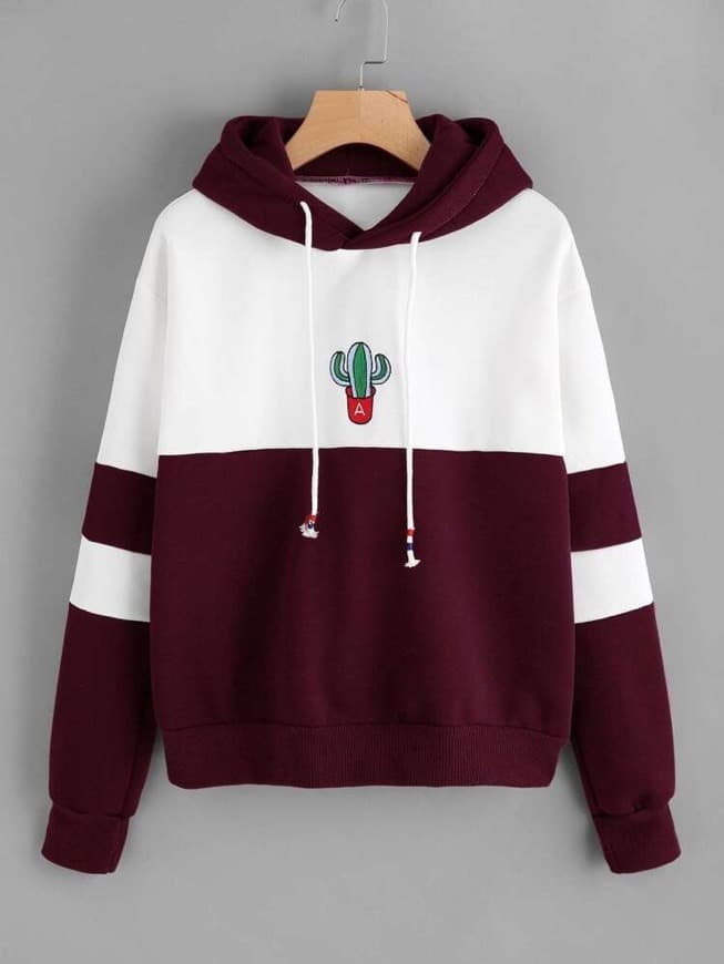 Producto Sweatshirt Com Capuz Color Block Com Cactus Estampado