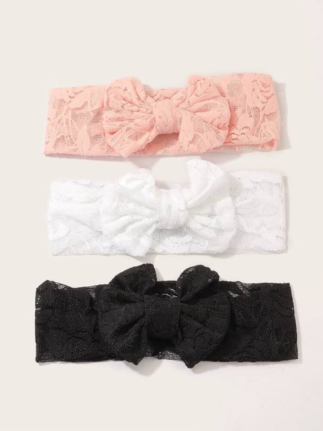 Producto 3pcs Meninas Da Criança Rendas Arco Nó Decoração Headband