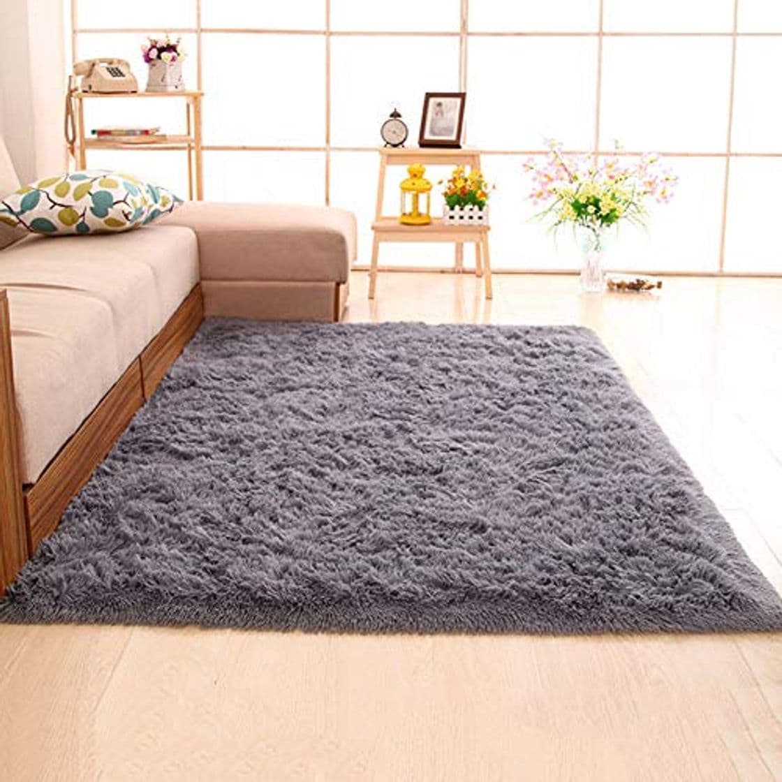 Product FinWell Modern Living Room Rugs Bedroom Soft Shaggy Carpet Anti-Slip Fluffy Plush