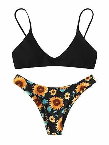 Moda DIDK Mujer Conjunto De Bikini Estampado