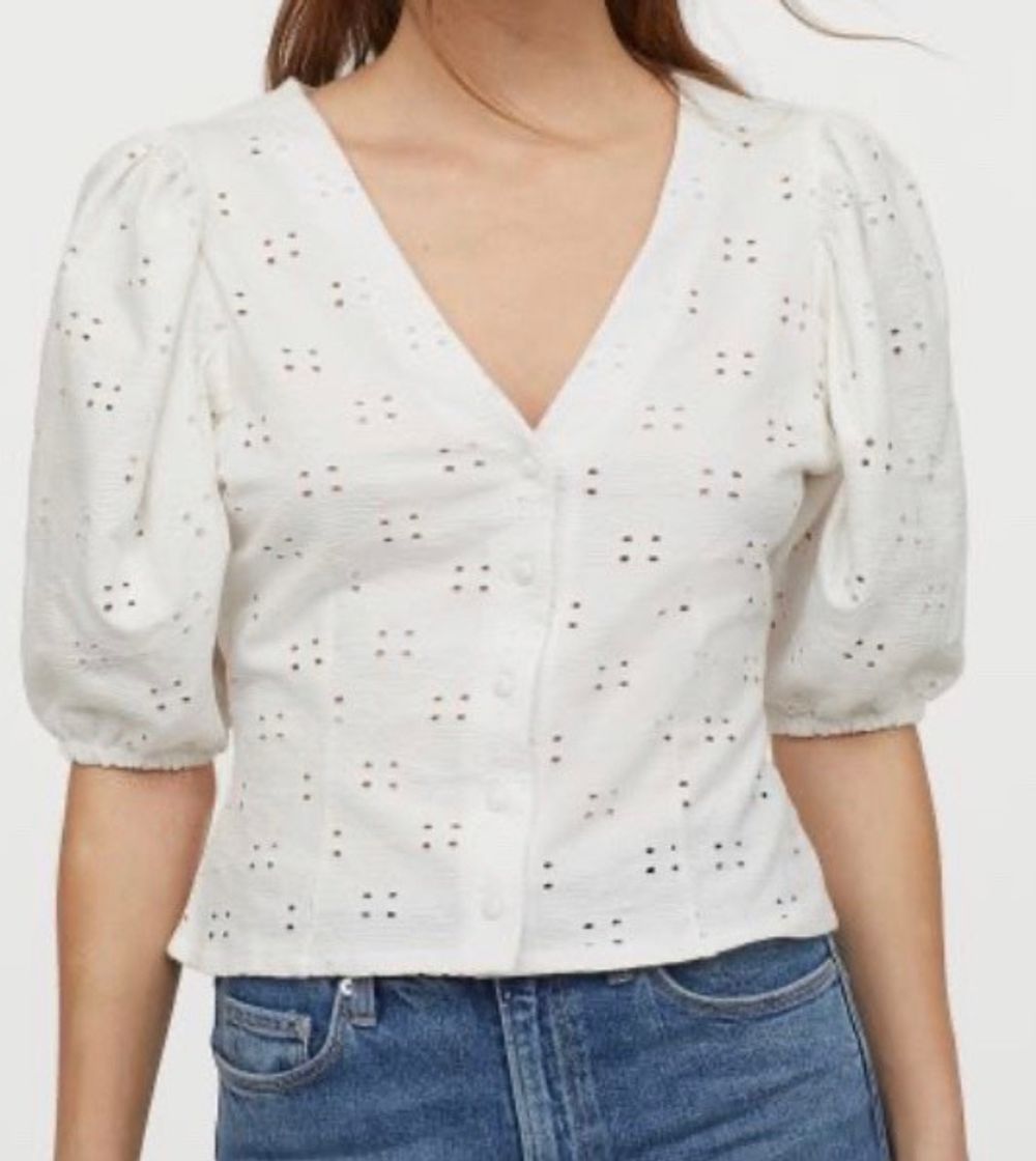 Fashion Blusa com mangas tufadas - Branco - SENHORA | H&M PT