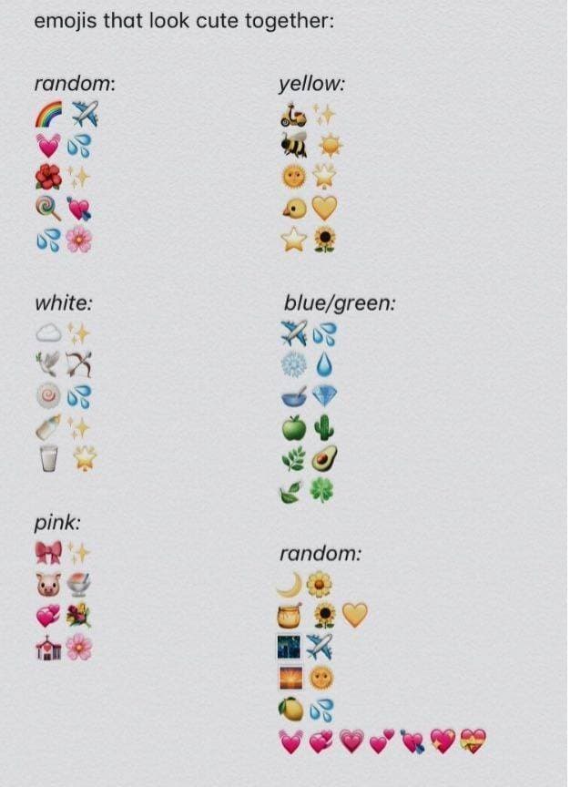 Moda Emojis that look cute together