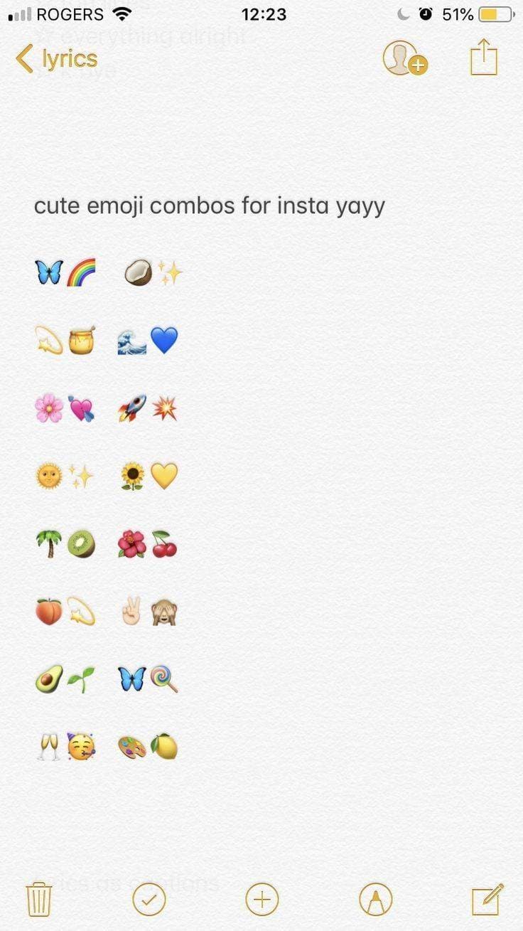 Moda Cute emoji combos for insta