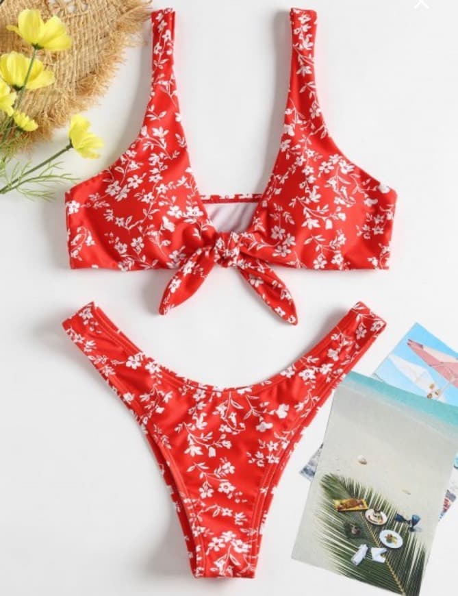 Producto Bikini Vermelho Padrão Floral Zaful