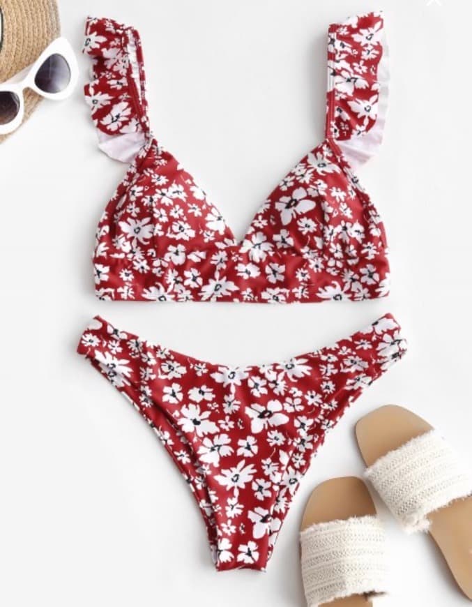 Product Bikini Vermelho Floral Zaful