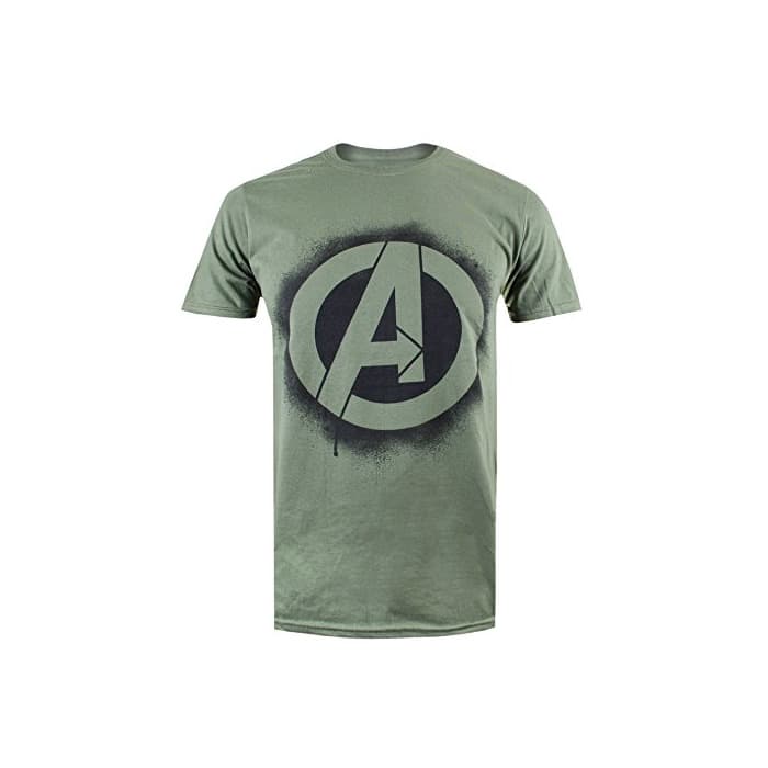 Product Marvel T-Shirt Stencil Logo Military Green XL