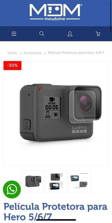 Product Película Protetora para GoPro hero 5/6/7