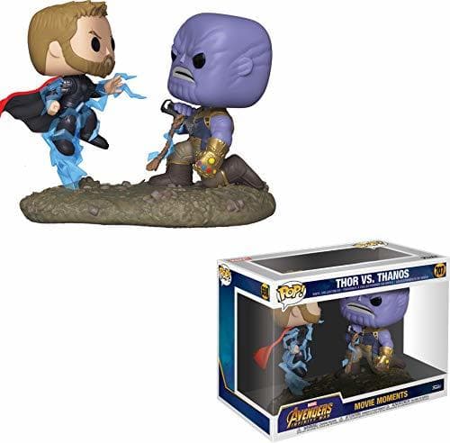 Game Funko-Pop Bobble 2-Pack: Marvel: Movie Moments: Thor vs Thanos Figura Coleccionable, Multicolor,