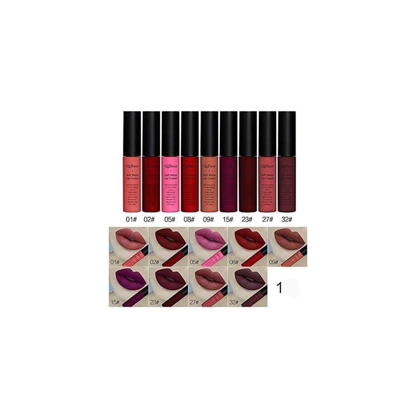 Beauty Lápiz labial para Navidad y cosplay, brillo de labios Byste Qibest, 9 colores, impermeable, mate