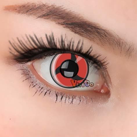 Place animación japonesa NARUTO Lentillas de color ROJO cosplay para Halloween duende lentillas