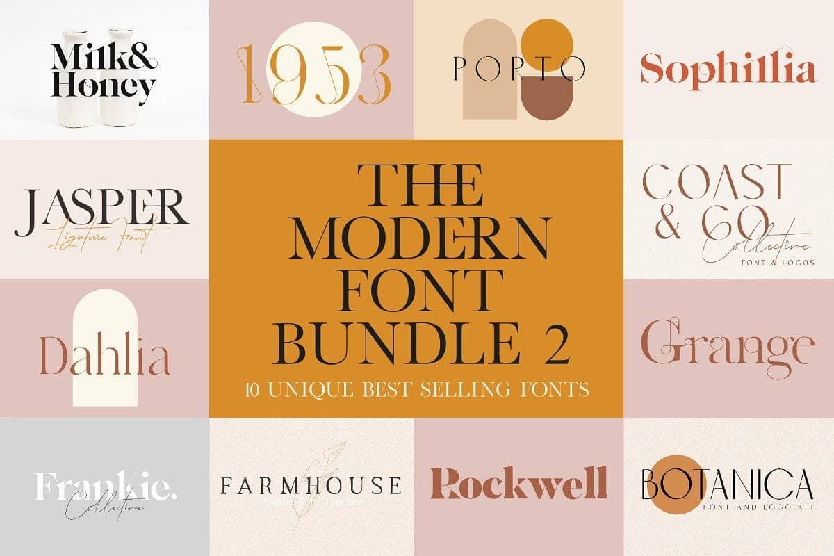 Product The Modern Font Bundle Vol