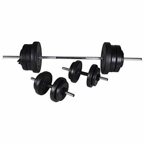 Fitness vidaXL Set de Barra con Pesas