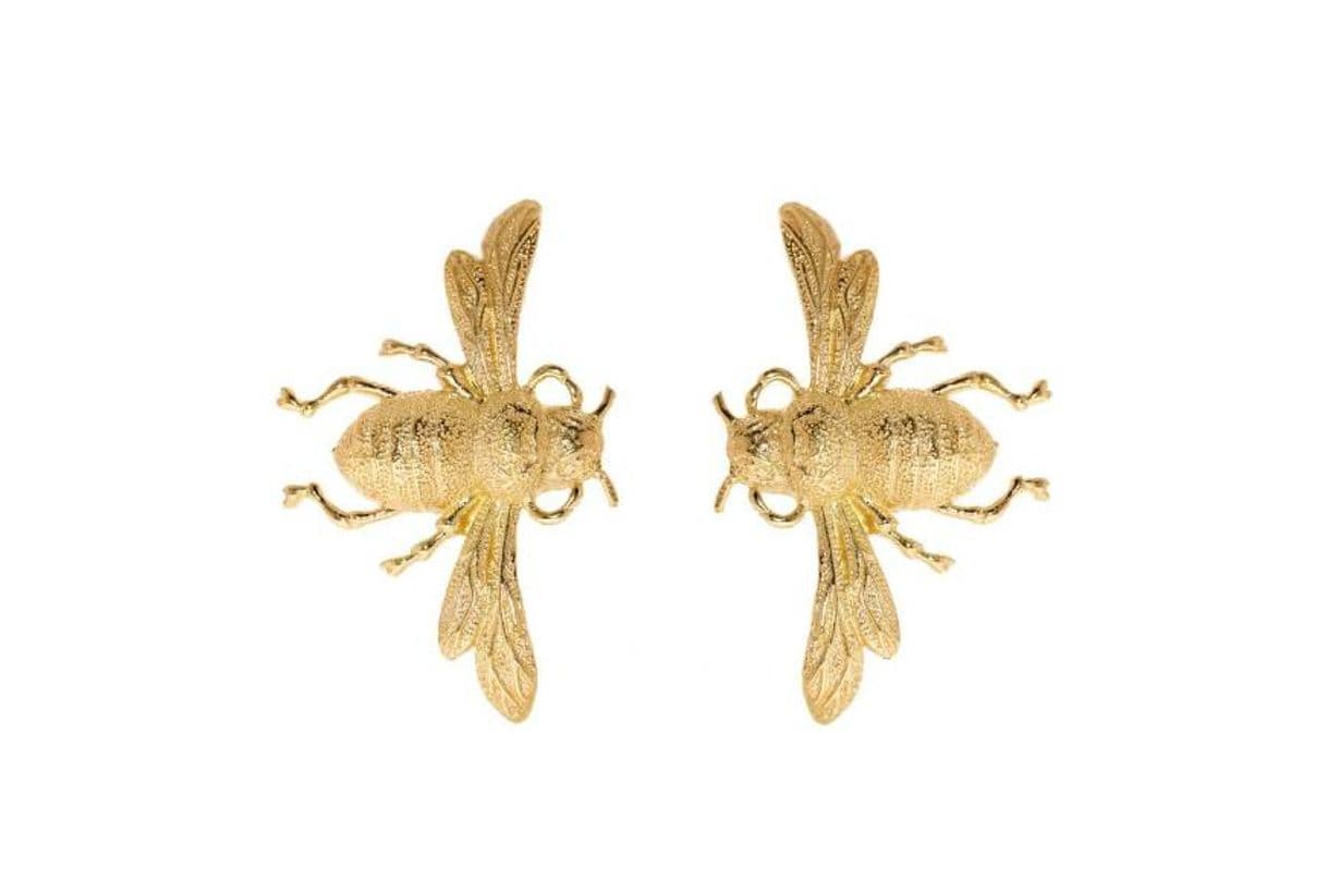 Moda Bee You Golden Earrings in Silver