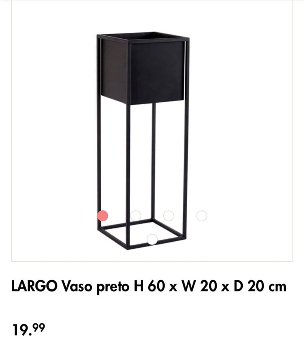 Moda LARGO Vaso preto H 60 x W 20 x D 20 cm