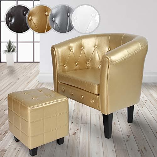 Elemento de la categoría hogar MIADOMODO Sillón Chesterfield con Reposapiés