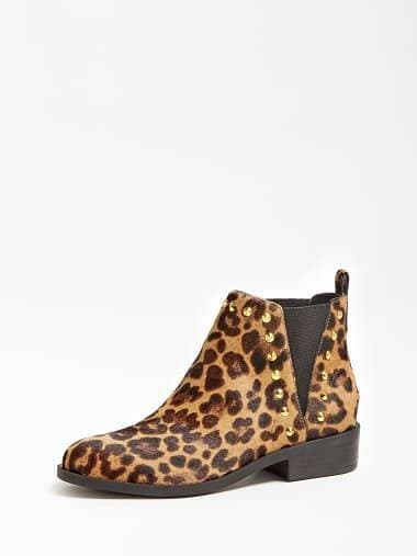 Moda HUTTEA ANIMALIER LEATHER LOW BOOT