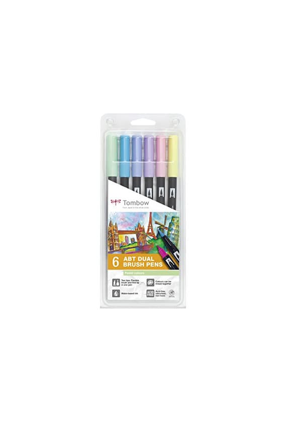 Electronic Tombow Dual Brush - Estuche 6 rotuladores doble punta pincel