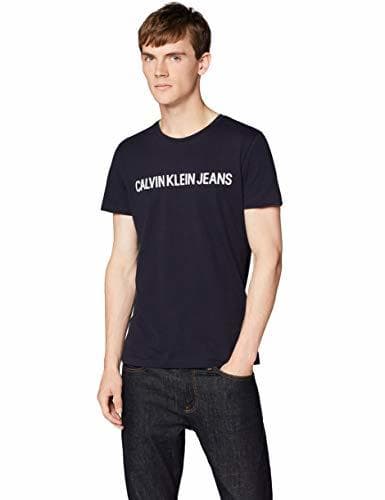 Moda Calvin Klein Jeans Core Institutional Logo Slim tee Camiseta, Azul