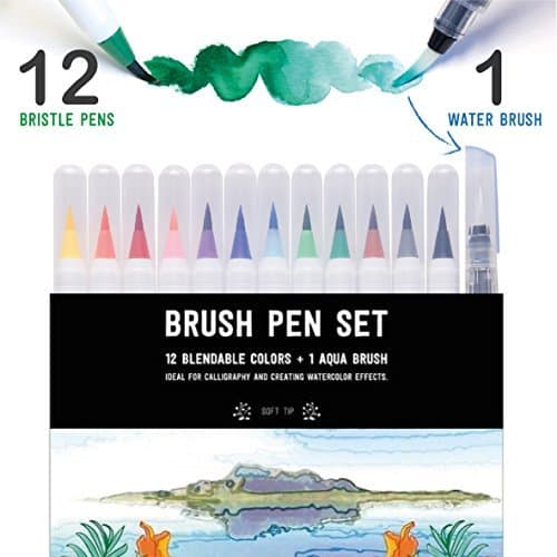 Electronic Stationery Island Brush Pens Set de 12 Colores Esenciales