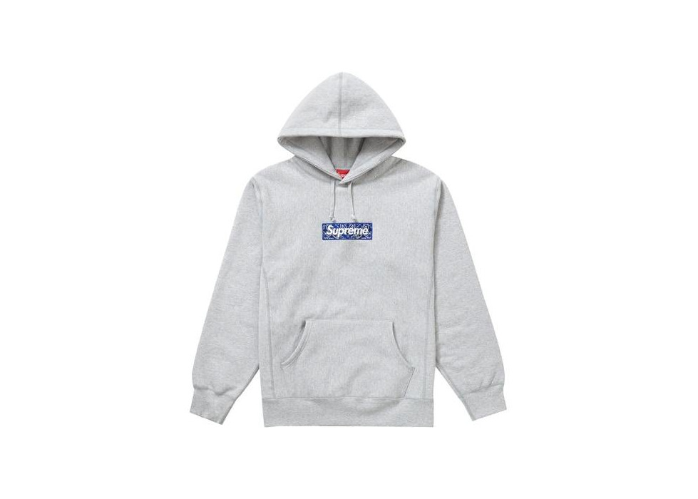 Producto Supreme Bandana Box Logo Hooded Sweatshirt Heather Grey