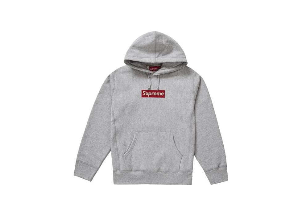 Producto Supreme Swarovski Box Logo Hooded Sweatshirt Heather Grey