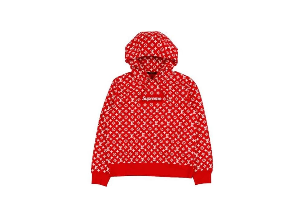 Product Supreme x Louis Vuitton Box Logo Hooded Sweatshirt Red