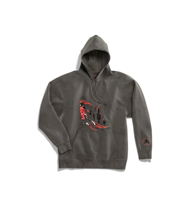 Product Travis Scott Jordan Washed Suede Hoodie Grey