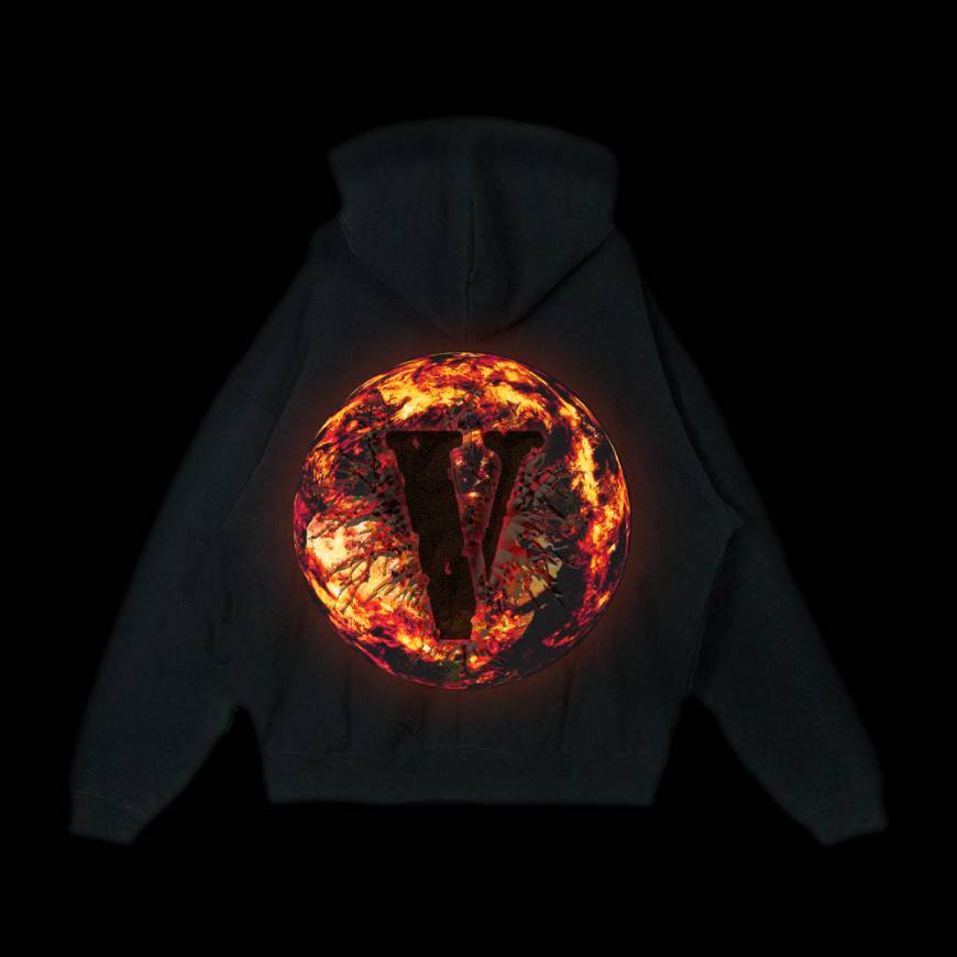 Product Vlone x Juice Wrld Burning Globe Hoodie
