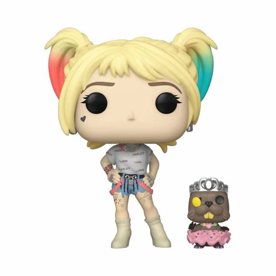 Juego Funko- Pop Heroes: Birds of Prey-Harley Quinn w/Beaver Collectible Figure, Multicolor