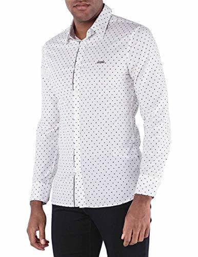 Lugar GUESS Camisa LS Venice M91H41 Blanco Hombre M Blanco