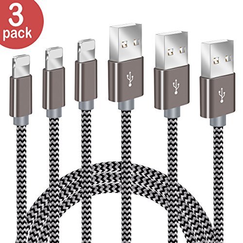 Electronic Cable Phone-Zeuste Cargador Phone [3PACK 1.5M] de Nylon Trenzado Cable USB Compatible