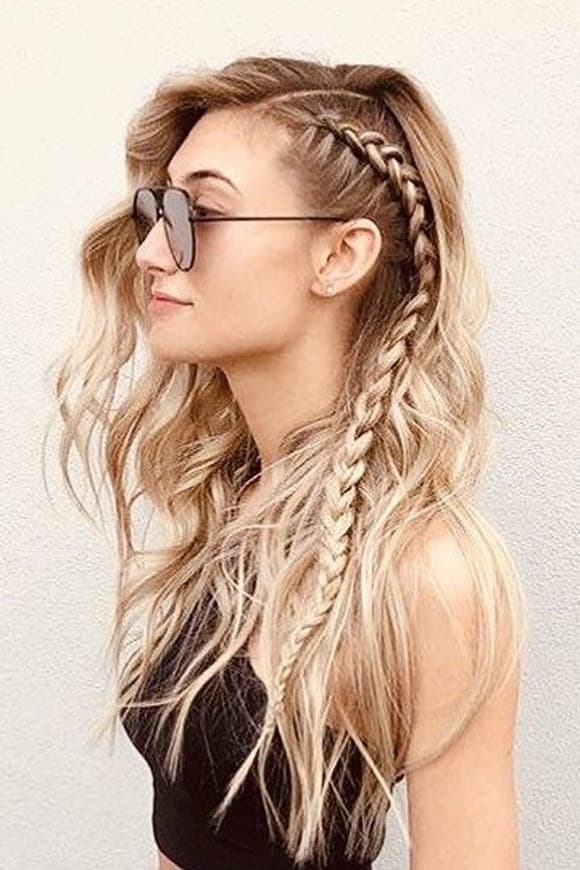 Fashion penteado com trança 