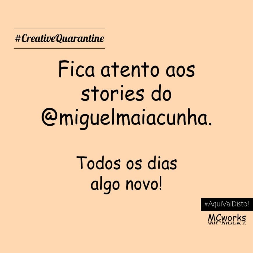 Fashion #CreativeQuarantine nos stories do @miguelmaiacunha