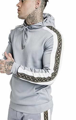 Fashion Sik Silk Panelled Racer Overhead Hoodie