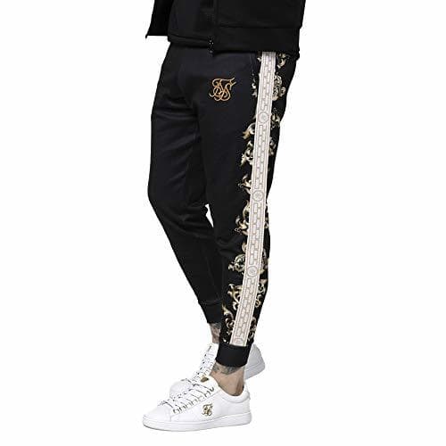 Fashion Sik Silk Black Edition Poly Cuffed Jogger Pants - Black