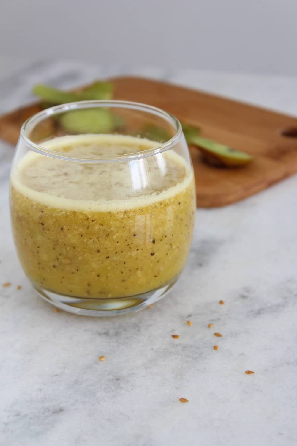 Fashion Suco de kiwi e laranja com linhaça - Santo Legume