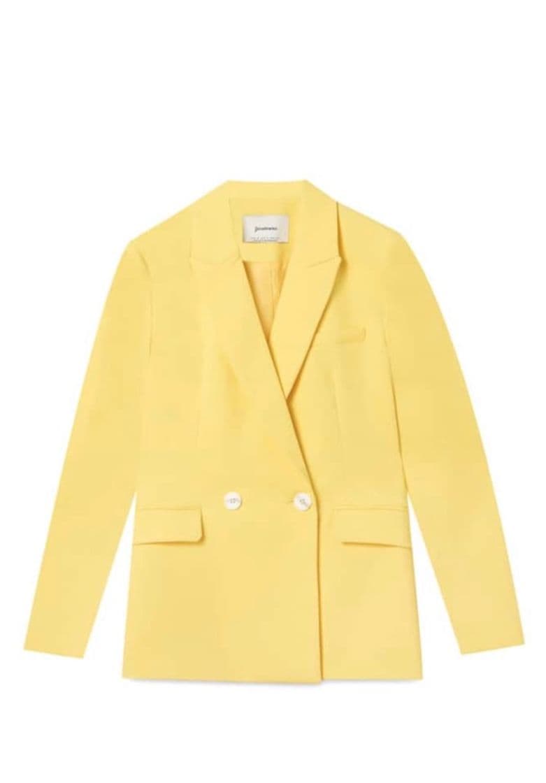 Moda Blazer amarelo cruzado