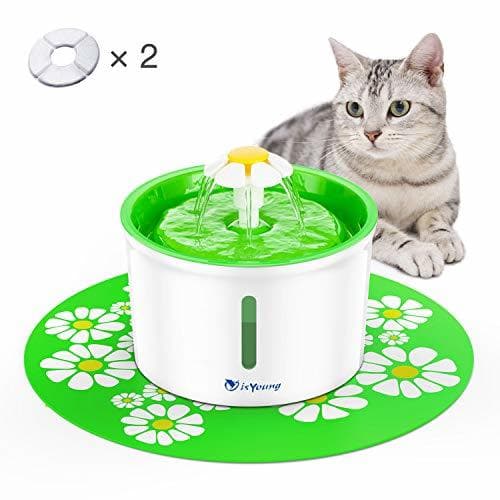 Product isYoung Fuente de Agua Silencioso 1.6L Gatos y Perros Bebedero Automático Fuente