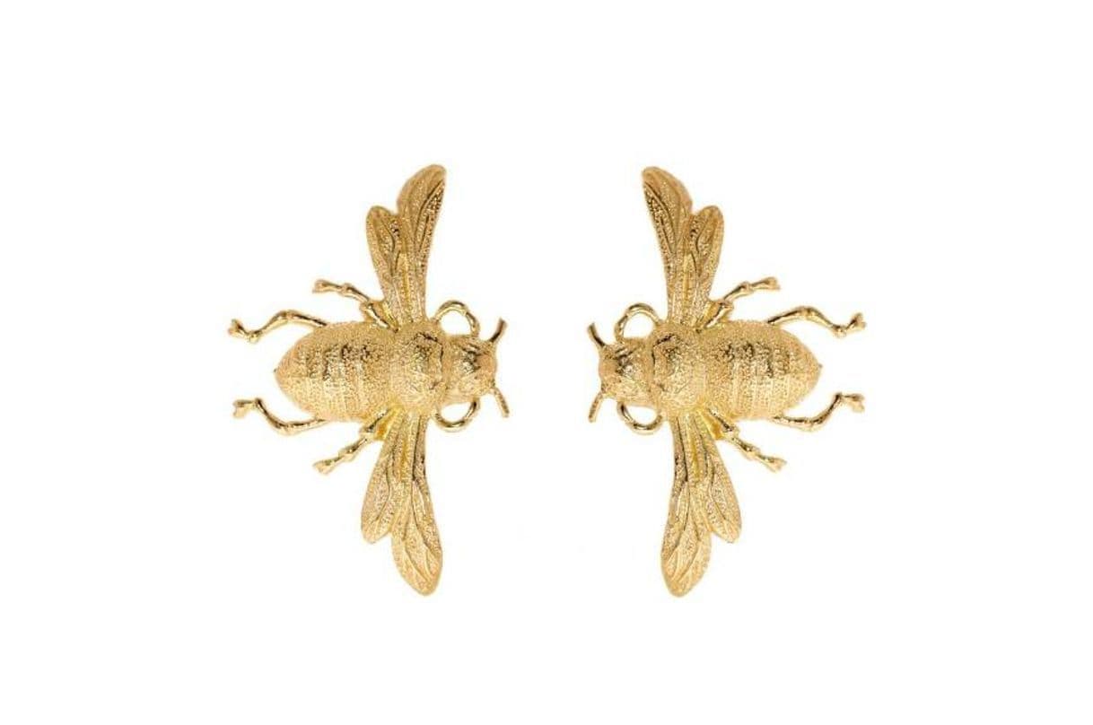 Fashion Bee You Golden Earrings in Silver