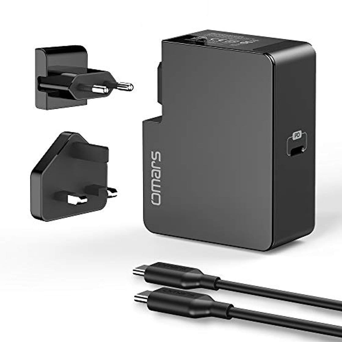 Producto Omars Power Delivery 3.0 Cargador USB C 60W con Enchufes EU & UK Reemplazable, 1