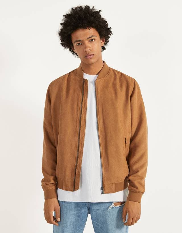 Moda Blusão tipo bomber suede