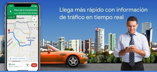 App Google Maps - trafico y comida