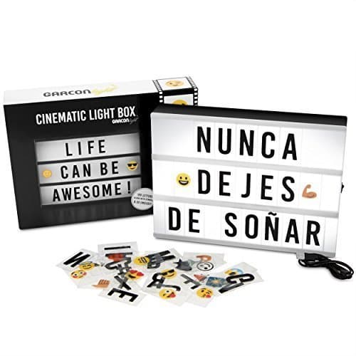 Home Caja de Luz LED A4 con 105 Letras, 50 Divertidos Emojis y