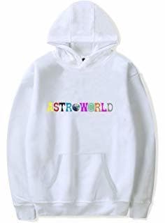 Moda PANOZON Sudadera Hombre Travis Scott Astroworld Impresión de Logo Hoodie Chaqueta con