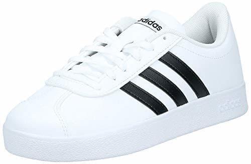 Moda Adidas Vl Court 2.0 K, Zapatillas de deporte Unisex niños, Blanco